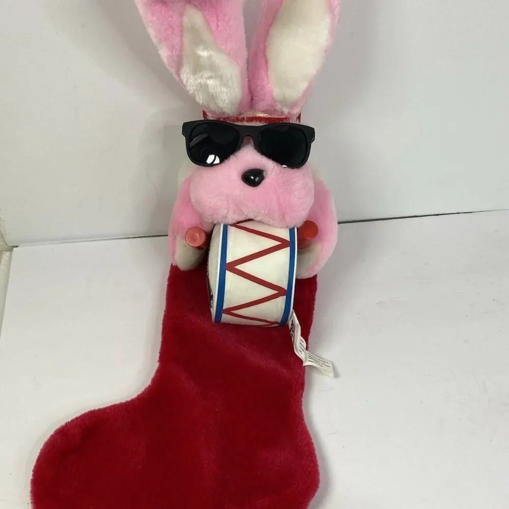 1993 Energizer Pink Bunny Christmas Stocking‎ Holiday Decor Vintage Advertising